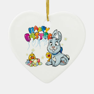 Happy Oaster Cartoon Keramikornament