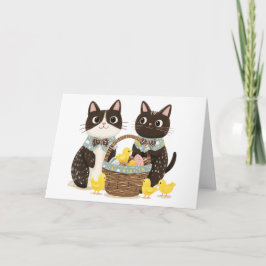 Happy Oaster Cats Osterkörbe Baby Chicks Karte