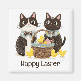 Happy Oaster Cats Osterkörbe Baby Chicks Magnet