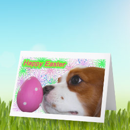 Happy Oaster Cavalier King Charles Spaniels Feiertagskarte