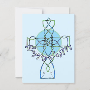 Happy Oaster Celtic Knot Cross Postcard Postkarte