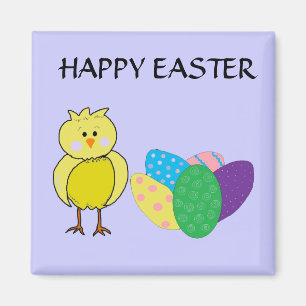 Happy Oaster Chick and Eggs Magnet