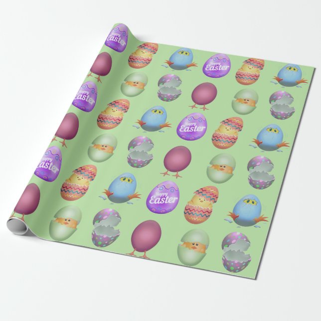 Happy Oaster Chicks Geschenkpapier (Ungerollt)