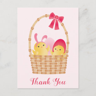 Happy Oaster Chicks Pink Postkarte