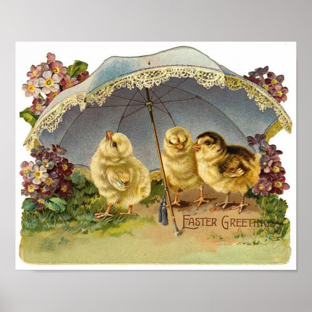 Happy Oaster Chicks Vintag Poster (Vorne)