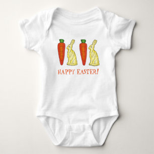 Happy Oaster Chocolate Bunny Bunnies Orange Carrot Baby Strampler