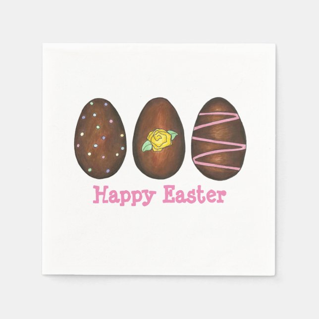 Happy Oaster Chocolate Buttercreme Ei Candies Serviette (Vorderseite)