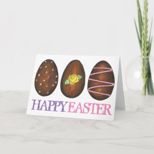 Happy Oaster Chocolate Eggs Candy Card Feiertagskarte