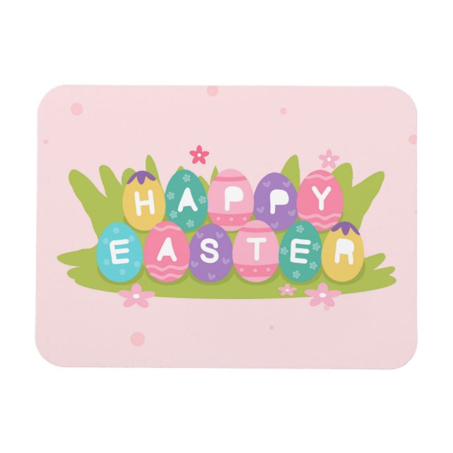 Happy Oaster Chocolate Eggs Card Magnet (Horizontal)