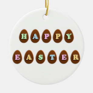 Happy Oaster Chocolate Eggs Keramikornament