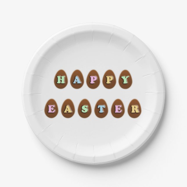 Happy Oaster Chocolate Eggs Pappteller (Vorderseite)