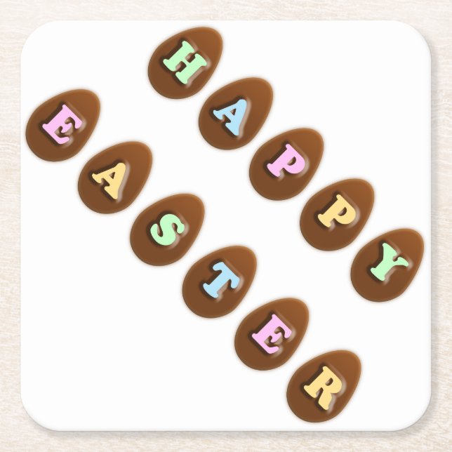 Happy Oaster Chocolate Eggs Rechteckiger Pappuntersetzer (Vorderseite)