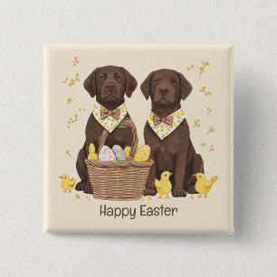 Happy Oaster Chocolate Labrador Retriever Hunde Button