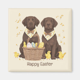 Happy Oaster Chocolate Labrador Retriever Hunde Magnet