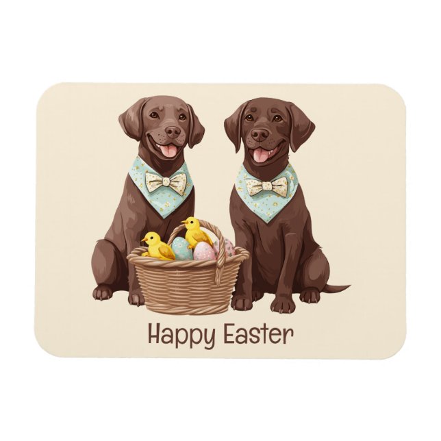 Happy Oaster Chocolate Labrador Retriever Hunde Magnet (Horizontal)