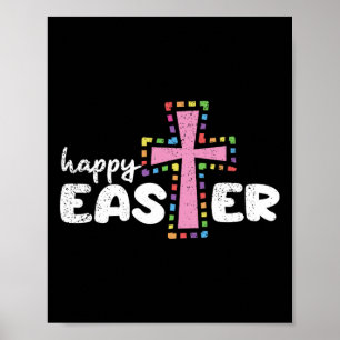 Happy Oaster Christlich Ei Junting Spring Cross Poster