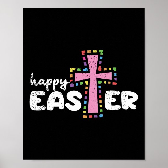 Happy Oaster Christlich Ei Junting Spring Cross Poster (Vorne)