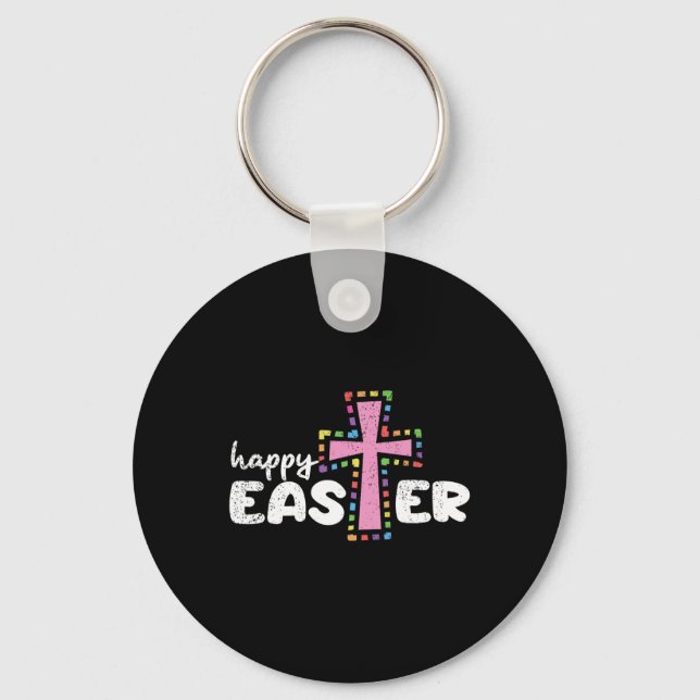 Happy Oaster Christlich Ei Junting Spring Cross Schlüsselanhänger (Vorderseite)