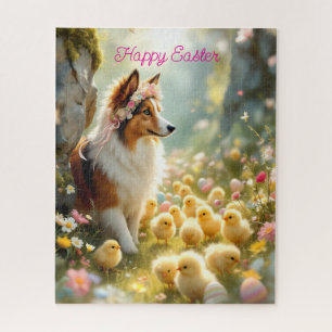 Happy Oaster Collie und Chicks Puzzle