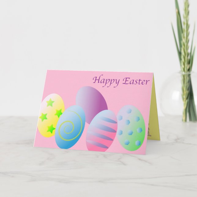 Happy Oaster Colorful Eggs anpassbar Karte (Vorderseite)