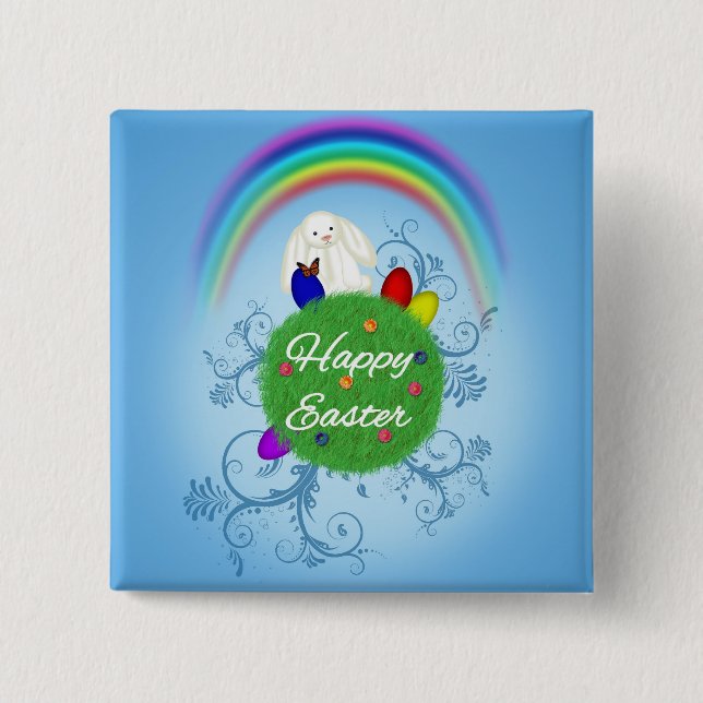 Happy Oaster Colorful Planet Button (Vorderseite)