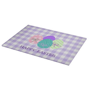 Happy Oaster Country Lavender Gingham Pattern Schneidebrett