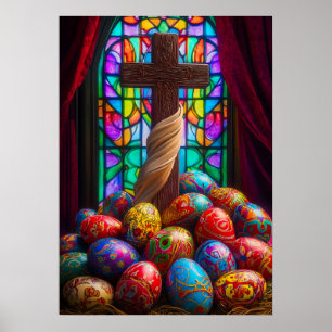 Happy Oaster Cross Bible Jesus Poster