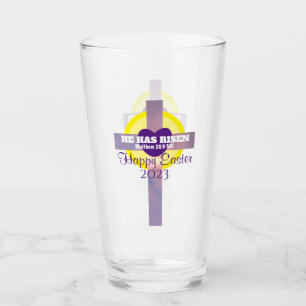 Happy Oaster Cross Bible Verse Custom Year Lila Glas
