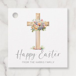 Happy Oaster Cross floral Geschenkanhänger