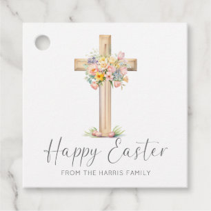 Happy Oaster Cross floral Geschenkanhänger