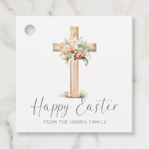 Happy Oaster Cross floral Geschenkanhänger