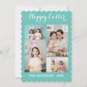 Happy Oaster Custom 4 Foto Collage Familie Ostern Feiertagskarte