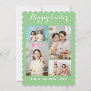 Happy Oaster Custom 4 Foto Collage Familie Ostern Feiertagskarte
