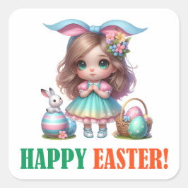 Happy Oaster Day - Auferstehung Quadratischer Aufkleber