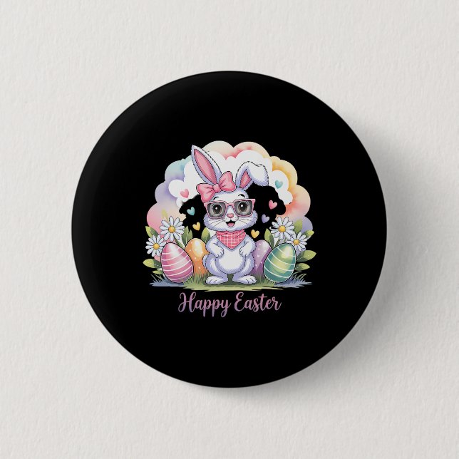 Happy Oaster Day Bunny Eggs Niedlich Happy Oaster  Button (Vorderseite)