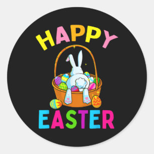 Happy Oaster Day Bunny Junting Schokolade Egg Runder Aufkleber