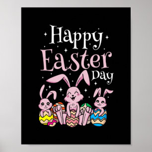 Happy Oaster Day Bunny Rabbit Egg Jagen Poster