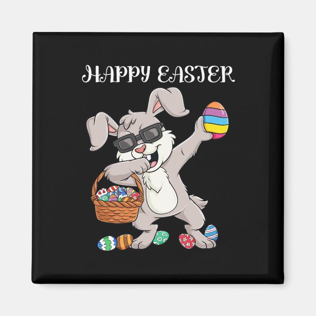 Happy Oaster Day Dabbing Rabbit Eggs Kleinkind Boy Magnet (Vorne)