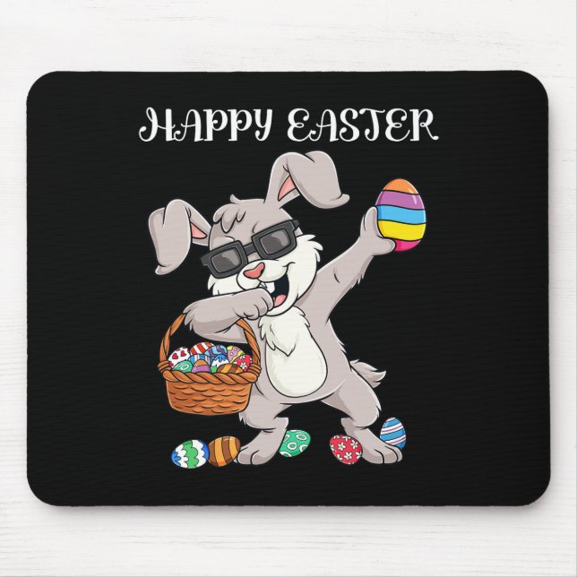 Happy Oaster Day Dabbing Rabbit Eggs Kleinkind Boy Mousepad (Vorne)