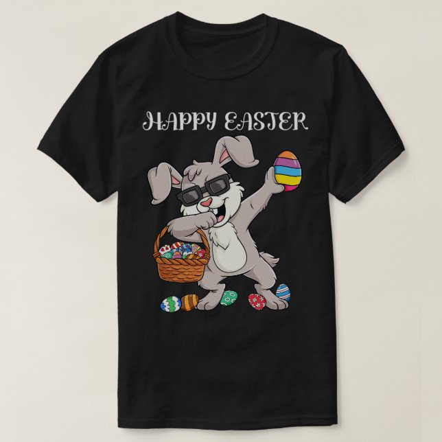 Happy Oaster Day Dabbing Rabbit Eggs Kleinkind Gir T-Shirt (Design vorne)
