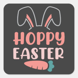 Happy Oaster Day - Funny Bunny Niedlich Quadratischer Aufkleber
