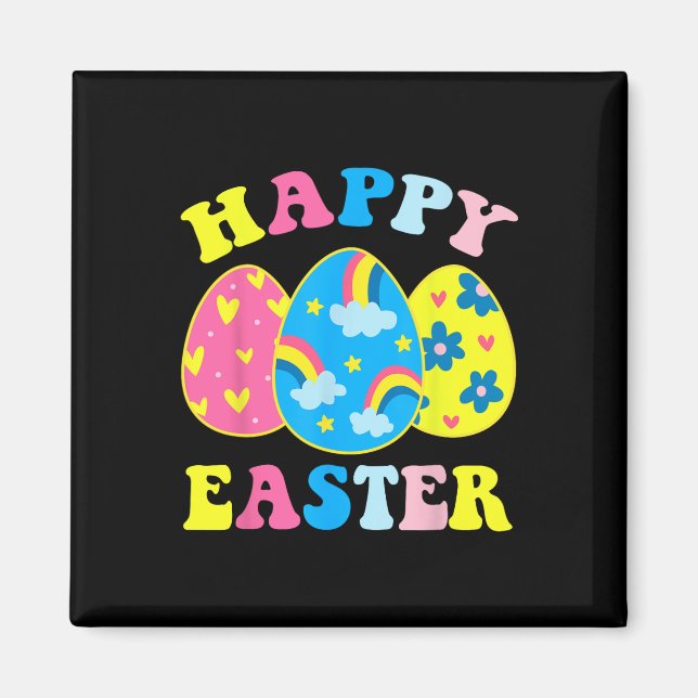 Happy Oaster Day Funny Egg Jagen Ostern Bunny Magnet (Vorne)