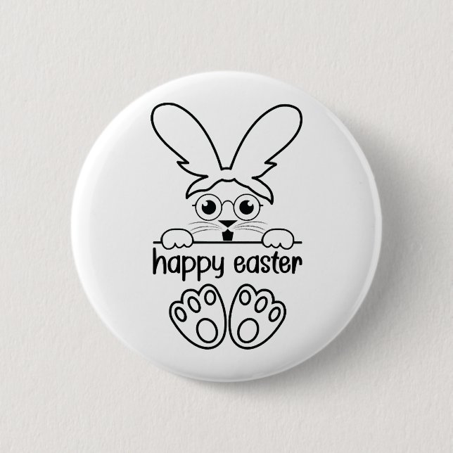 Happy Oaster Day Funny Eggs Rabbit Funny T - Shirt Button (Vorderseite)