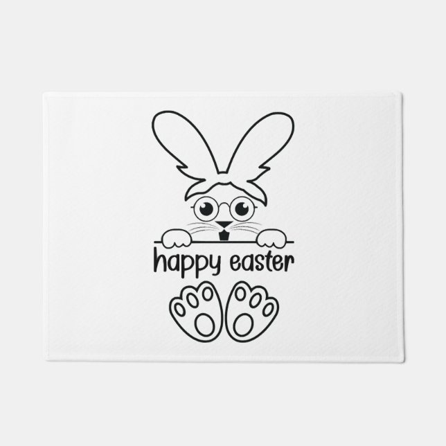 Happy Oaster Day Funny Eggs Rabbit Funny T - Shirt Fußmatte (Vorderseite)