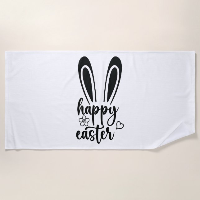 Happy Oaster Day Funny Eggs Rabbit Funny T - Shirt Strandtuch (Vorderseite)