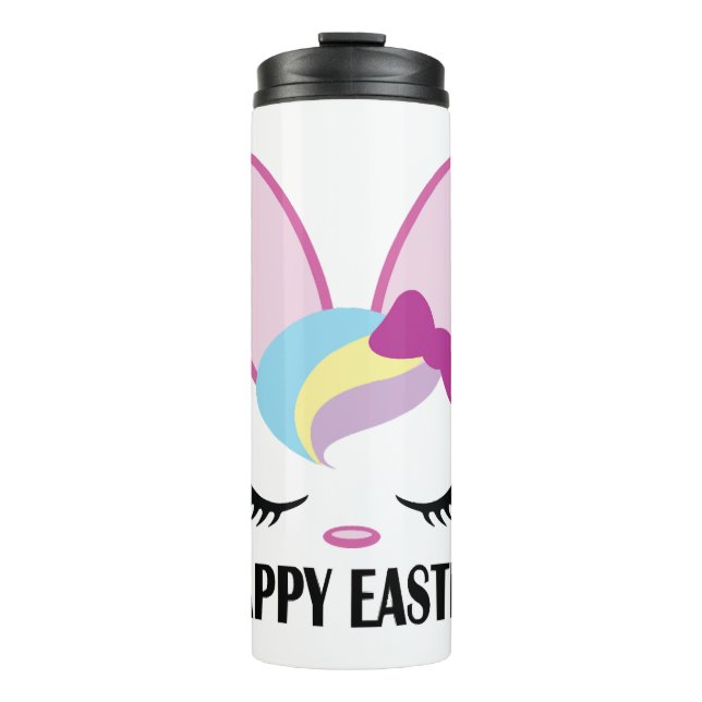Happy Oaster Day Funny Eggs Rabbit Funny T - Shirt Thermosbecher (Vorderseite)