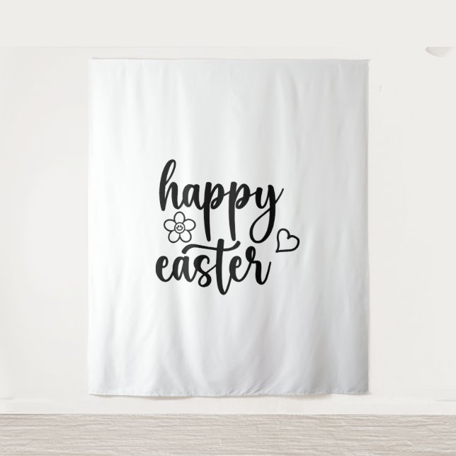 Happy Oaster Day Funny Eggs Rabbit Funny T - Shirt Wandteppich (Vorderseite)