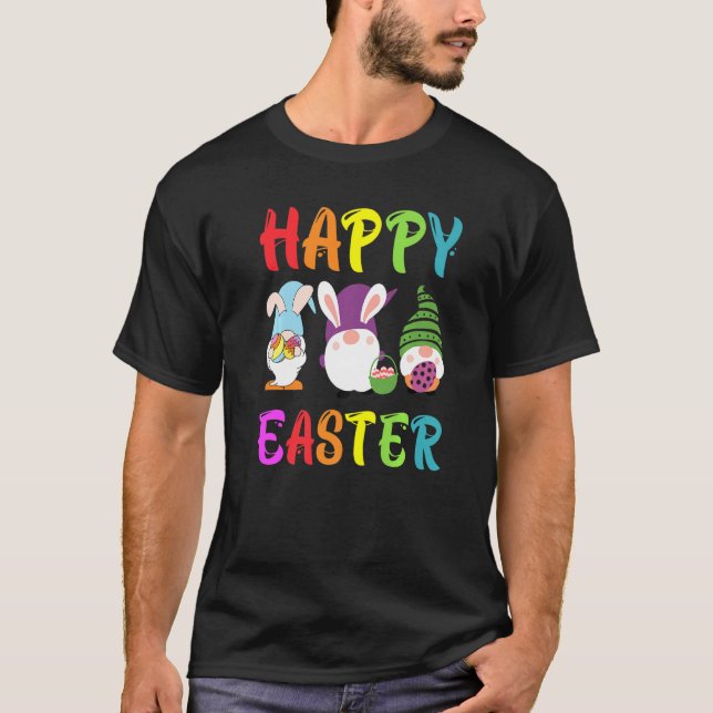 Happy Oaster Day Gnome Funny Oaster Day Egg Huntin T-Shirt (Vorderseite)