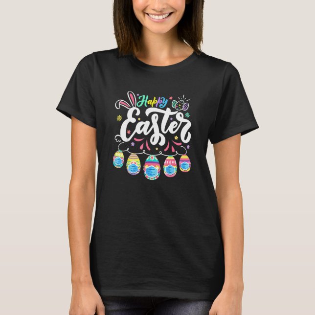 Happy Oaster Day Pastel Frühlingseier Jagen Bunny T-Shirt (Vorderseite)