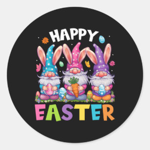 Happy Oaster Day Rabbit Egg Jagen Osterfest Bunny Runder Aufkleber